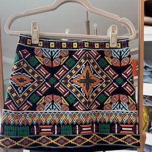 Alice + Olivia Multicolor Geometric Mini Skirt